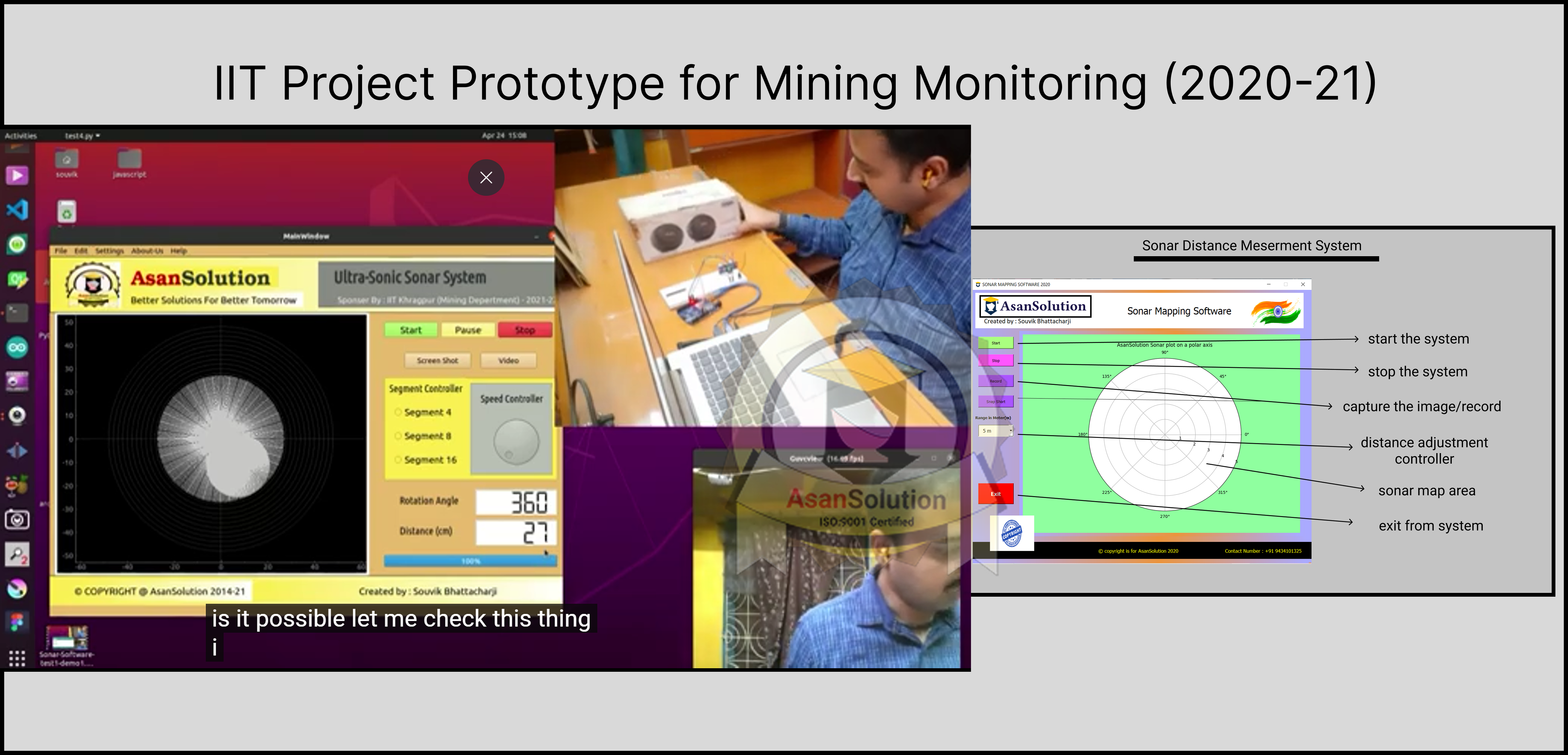 IIT Mining Monitoring Sonar System – Prototype (2020–21)